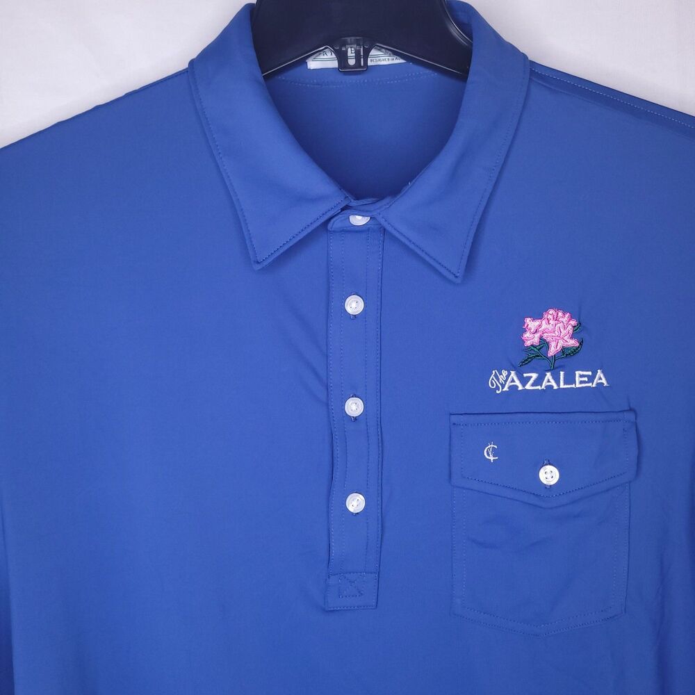 Criquet Polo Shirt Mens Large Blue The Azalea Performance